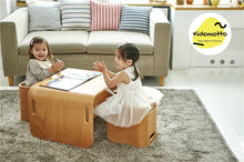 Load image into Gallery viewer, Kido Wooden Table &amp; Chair Set Multi Purpose - 3 Pieces
