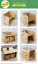 Load image into Gallery viewer, Kido Wooden Table &amp; Chair Set Multi Purpose - 3 Pieces
